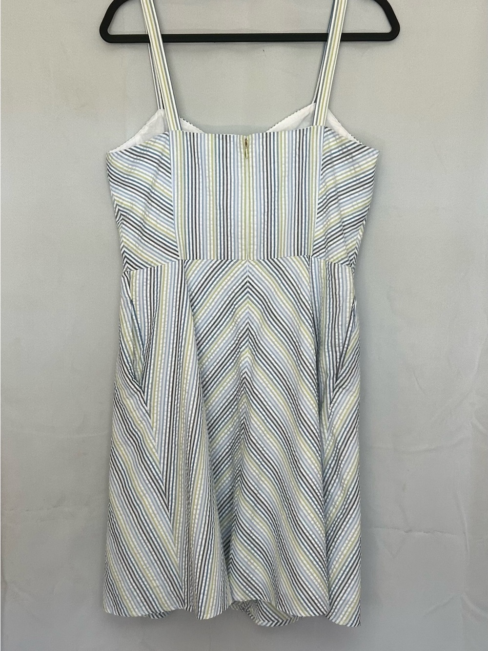 Draper James Seersucker Spaghetti Strap Brystol Striped 100% Cotton Dress Sz 10 - Picture 6 of 12